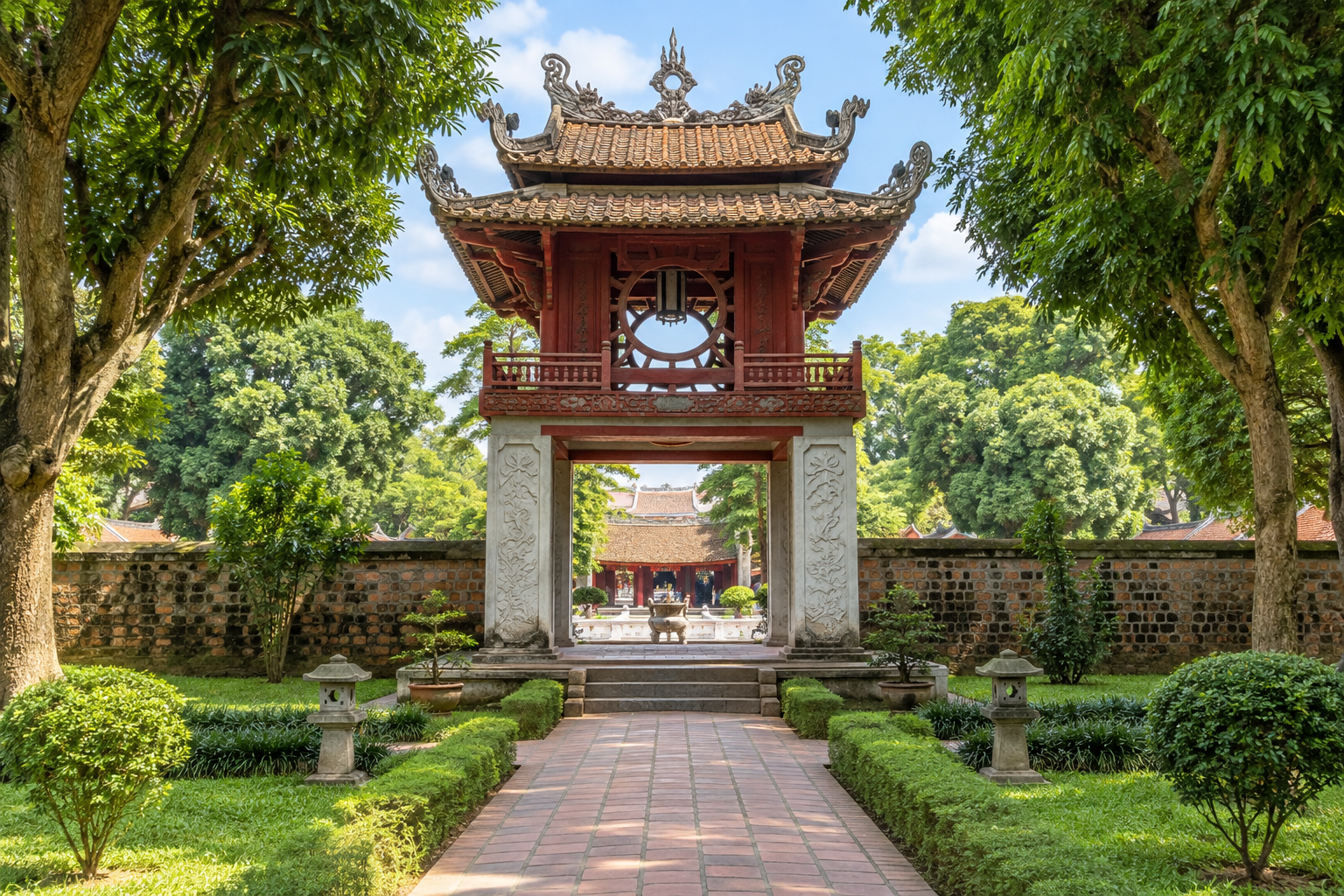 View of Temple of Literature in Hanoi